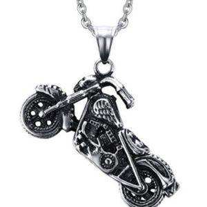 Stainless steel biker chain necklace
